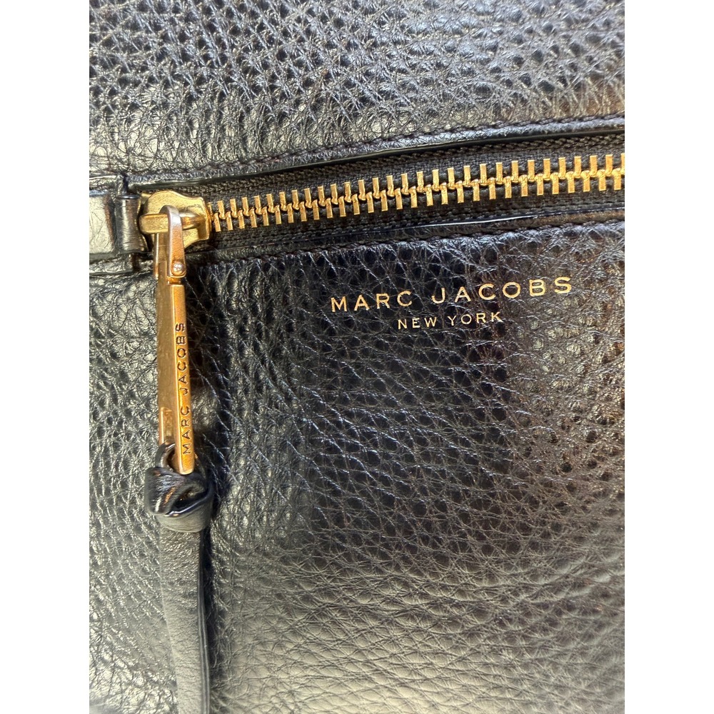Marc Jacobs Recruit Leather Saddle Bag Black Crossbody M0008137 001 - Picture 3 of 15